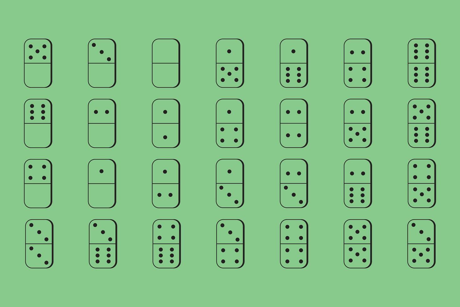 domino board block outline vector