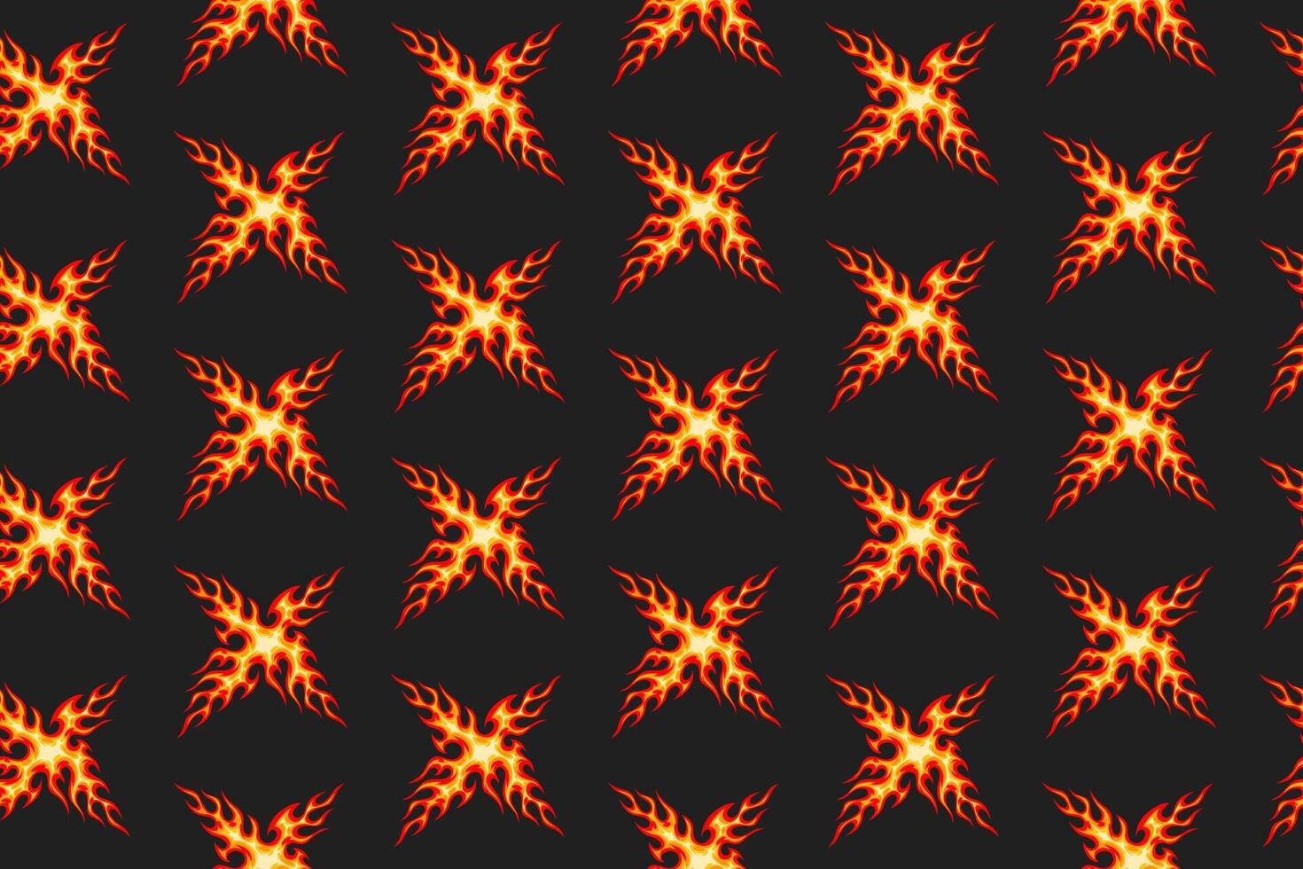 groovy letter x fire seamless pattern for print on textile, wrapping,banner, card. abstract cross flaming old school pattern on black background. retro red x cross flame seamless pattern vector