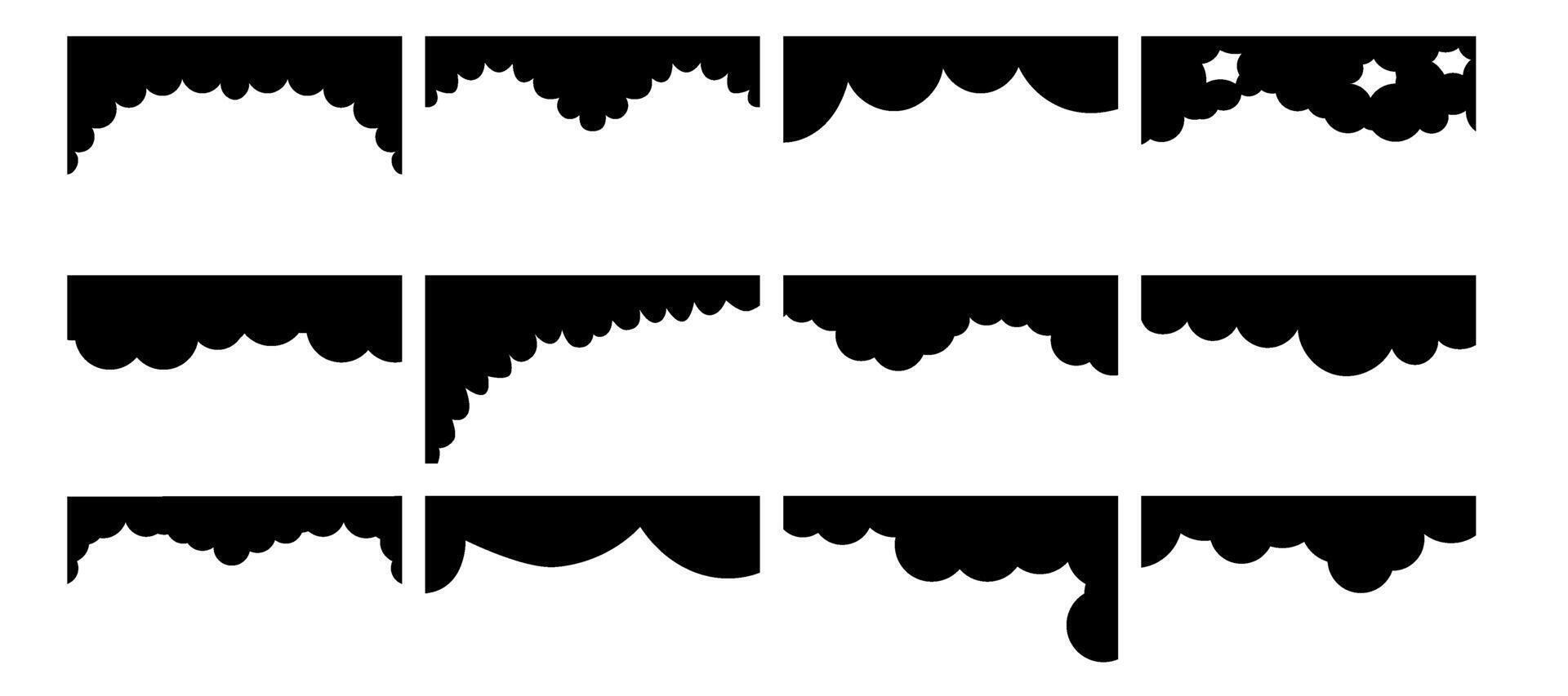Black Cloud Border Silhouettes Collection vector