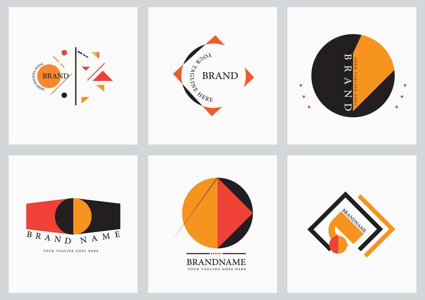 A set of logos for a company with different shapes vector