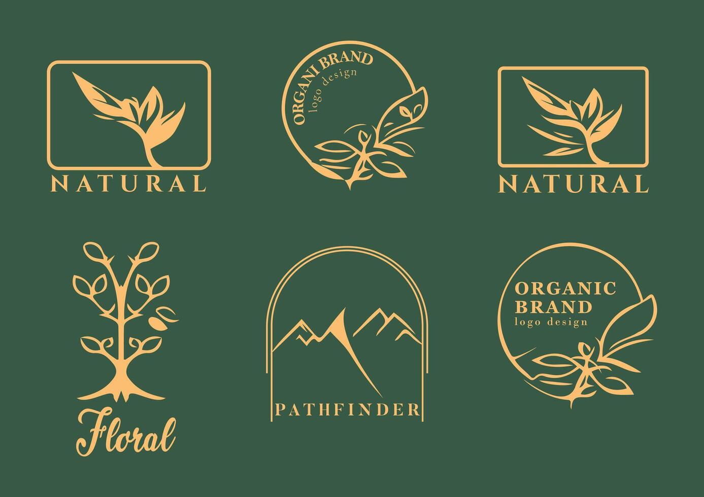 Elegant Natural and Organic Logo Designs vector