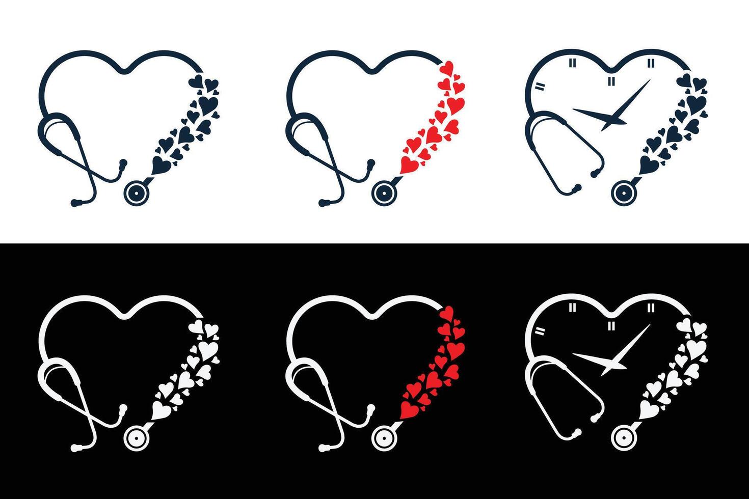 Stethoscope Heart , Medical Stethoscope Heart Shape , Stethoscope Pulse , Heart Health Stethoscope Icon, Medical tools , Stethoscope typography, Doctor, Nurse, Doctor, Health vector