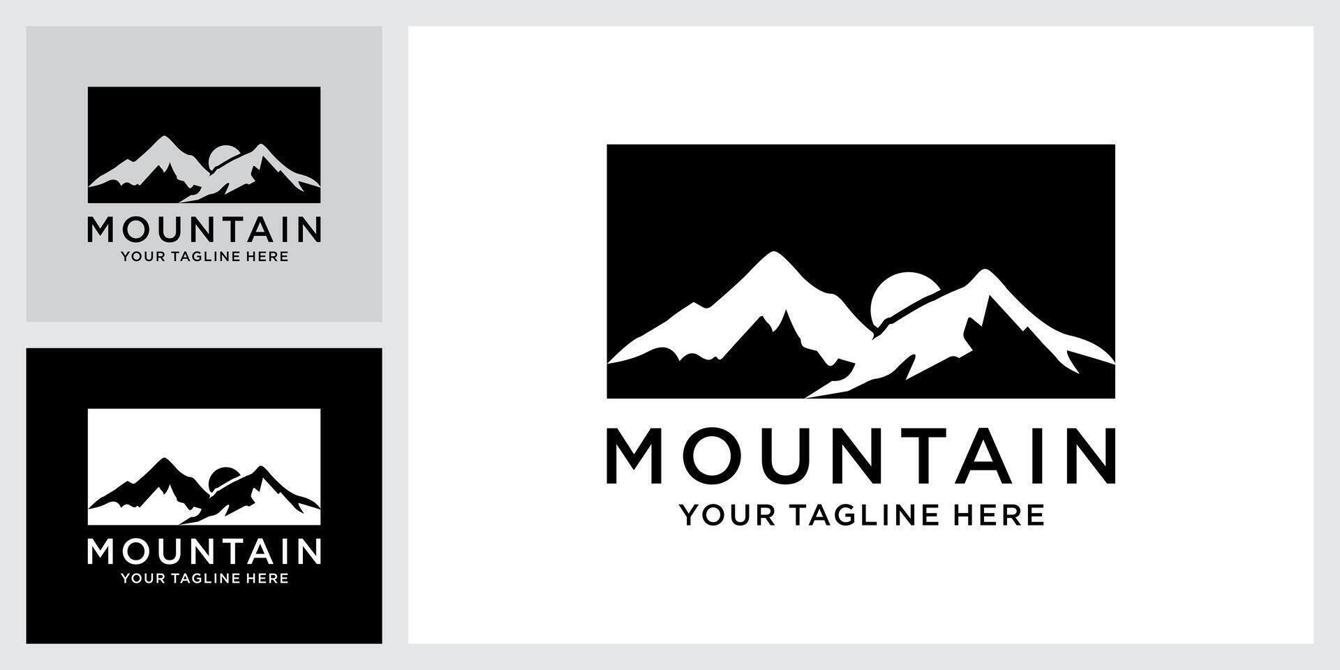 Vintage mountain logo design and illustration vector