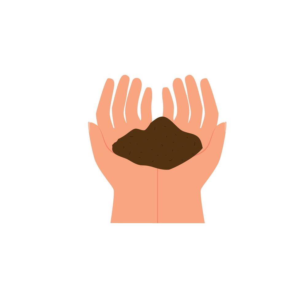 Earth in hands on white background. vector