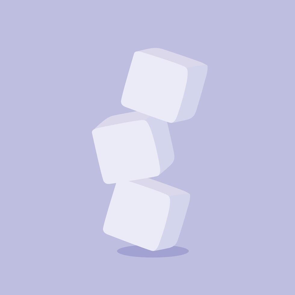Sugar bar for Cafe concept illustration. Sugar cube stack. vector