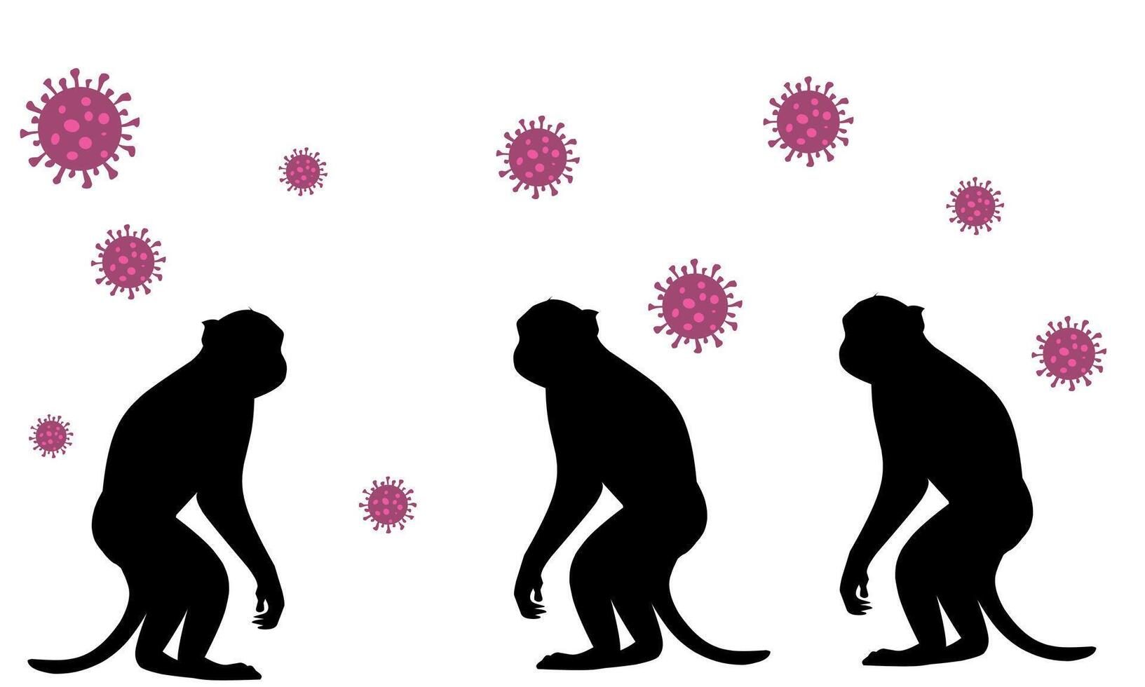 Monkeypox three monkeys are standing in front of a virus vector