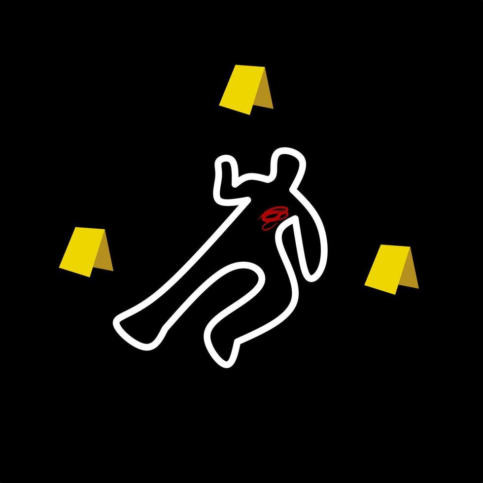 Chalk man outline crime scene vector