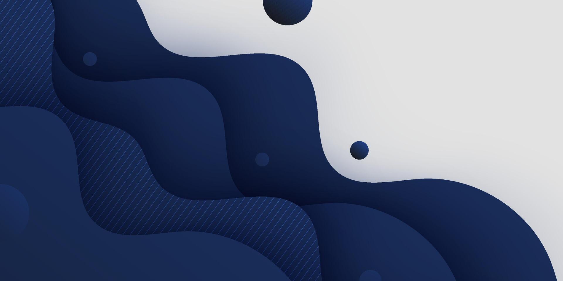 Dark blue geometric business banner design. Creative banner design with wave shapes and lines for template. Simple design on white horizontal banner. vector