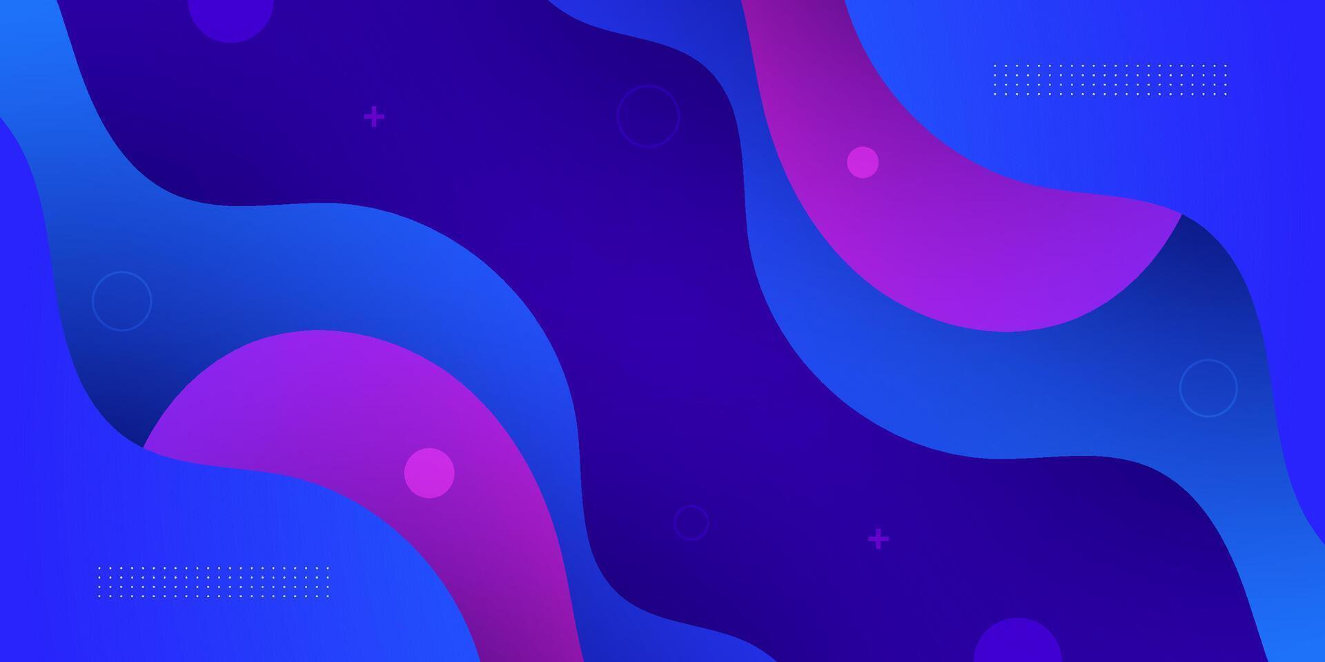Abstract fluid 3D background with blue and purple color wave design background. vector
