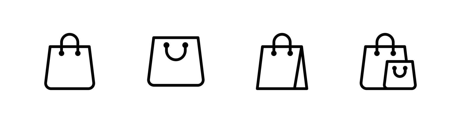 Shopping Bag icon set. Paper bag icon illustration vector