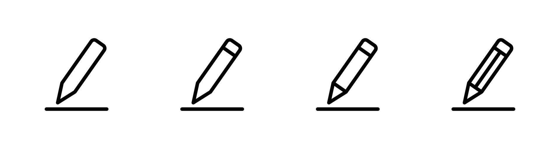 Edit icon set. Pencil icon, sign up icon illustration vector