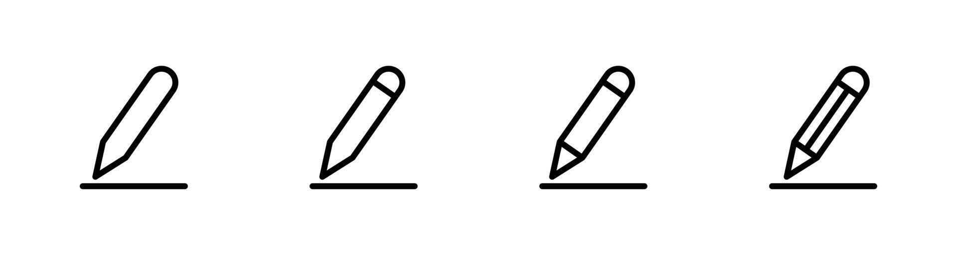Edit icon set. Pencil icon, sign up icon illustration vector