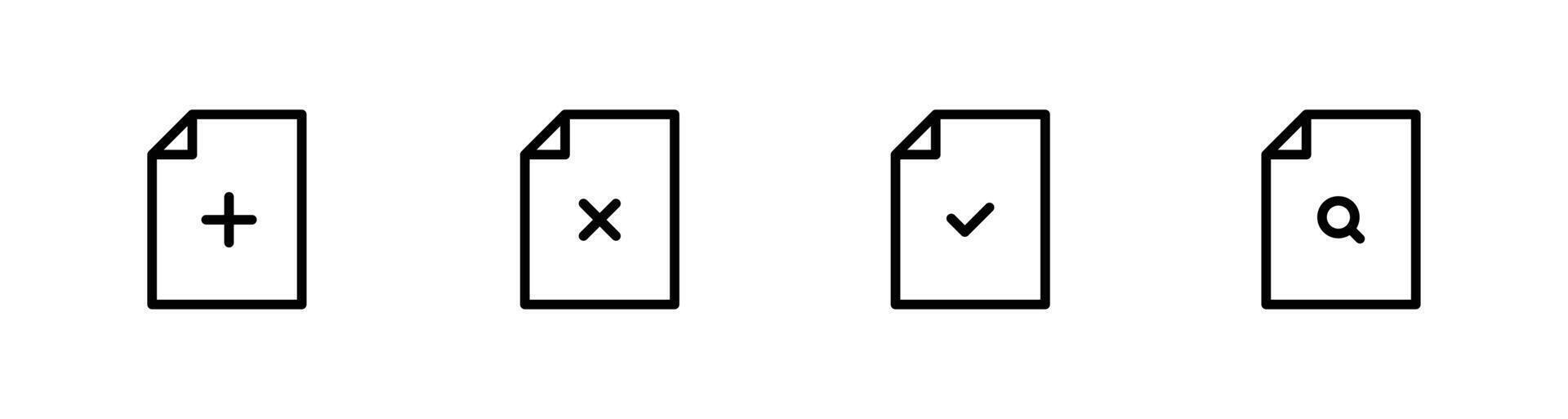 Document icon set illustration for website vector