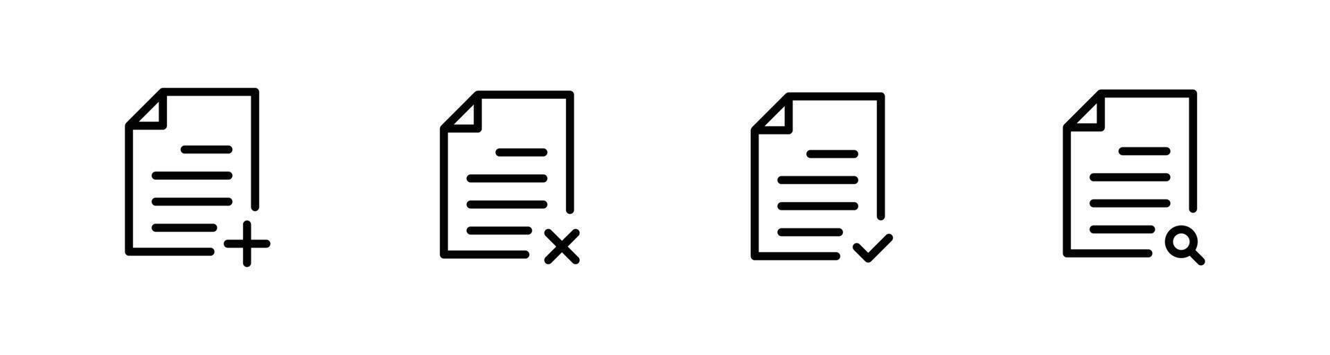 Document icon set illustration for website vector