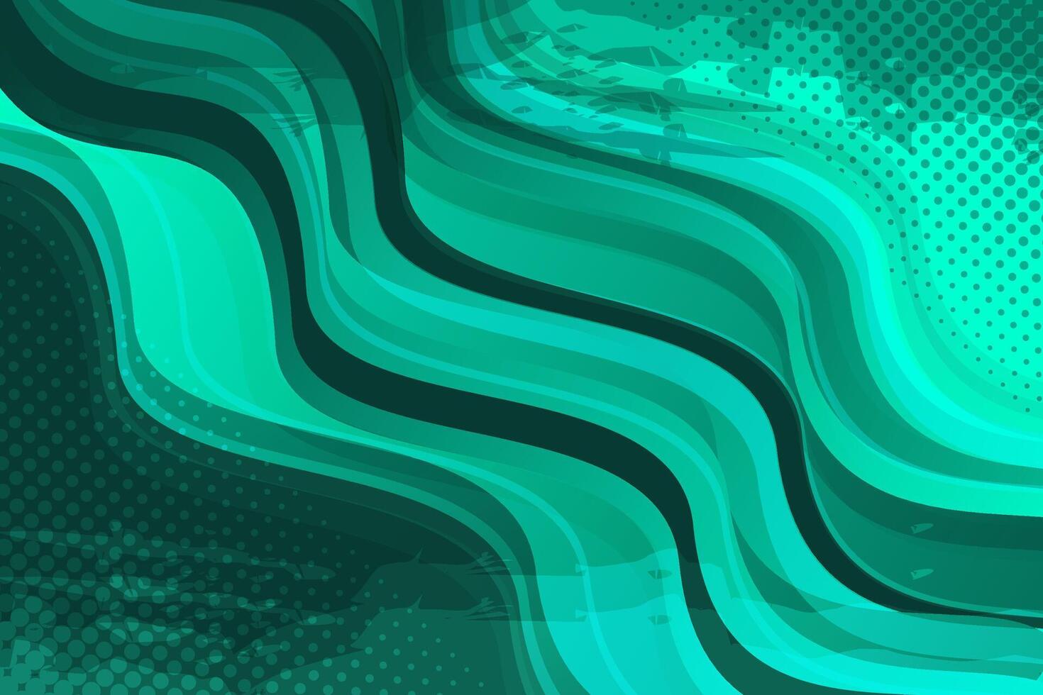 Green gradient abstract shape wave background vector