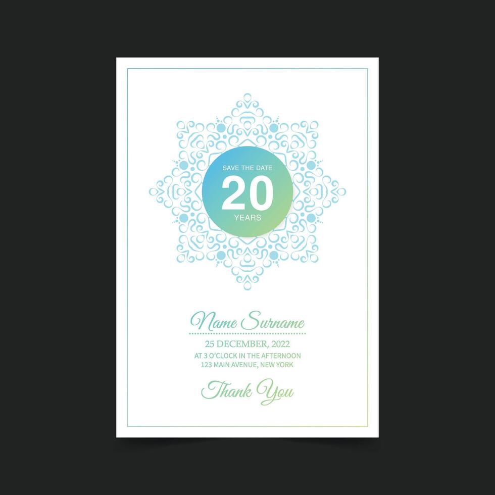 Colorful pattern pattern birthday invitation design vector
