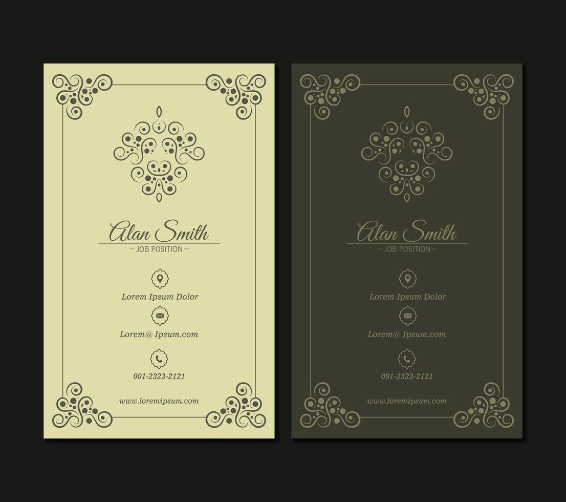 ornament pattern business card design vector