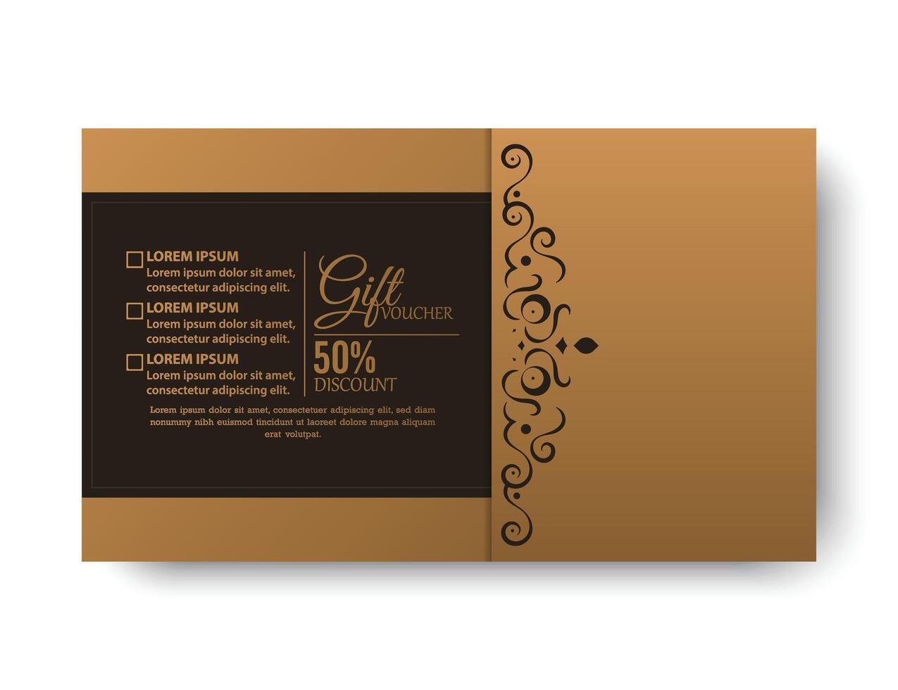 Luxury gold gift voucher template vector