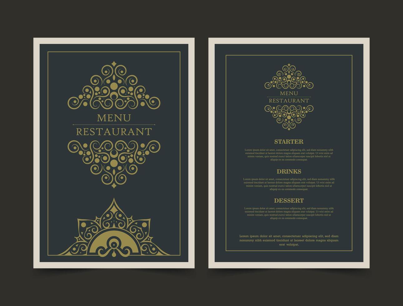 Menu Layout with ornamental Elements vector