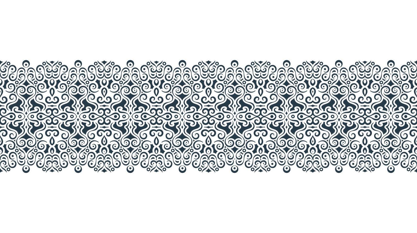 Flat ornament style ethnic seamless borders vector