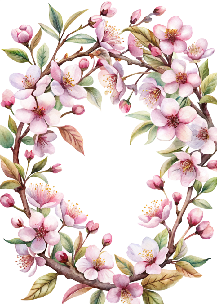 Soft Petal Frame of Cherry Blossoms png