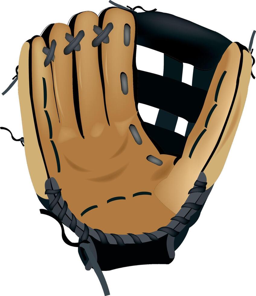 baseball glove with ball vector