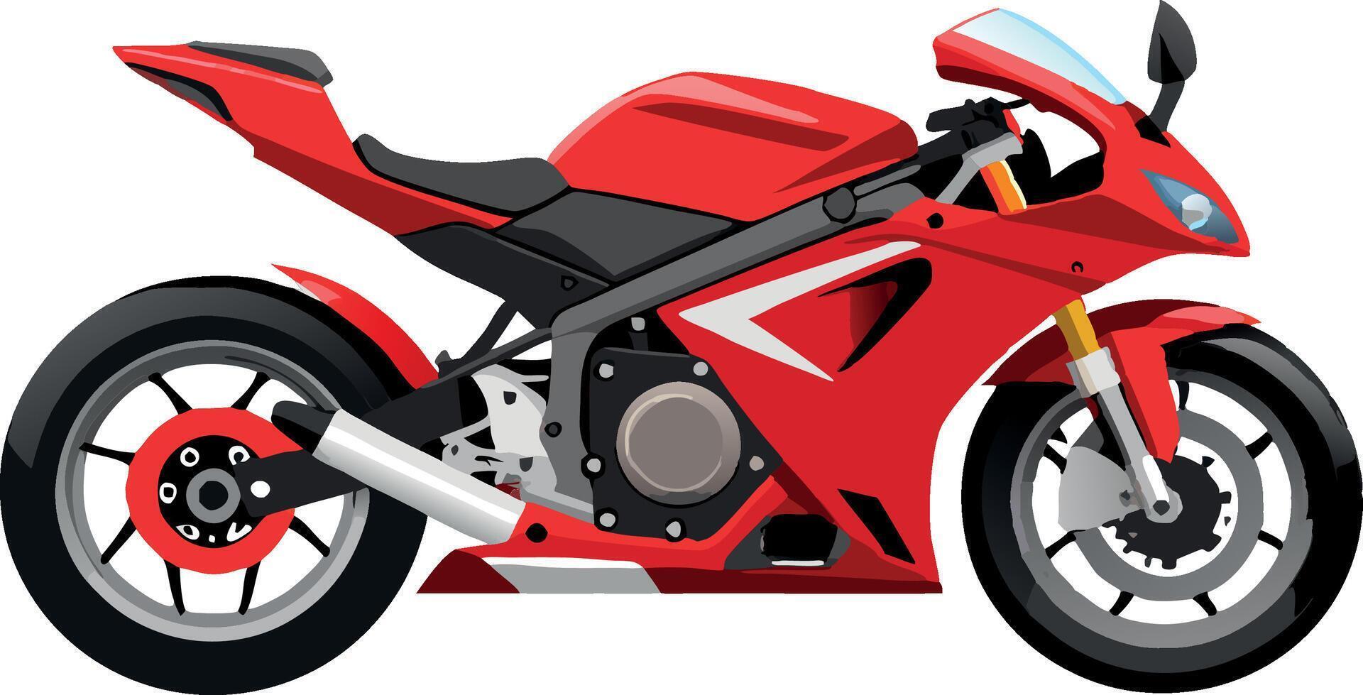 Red racing bike standing out from the white background vector