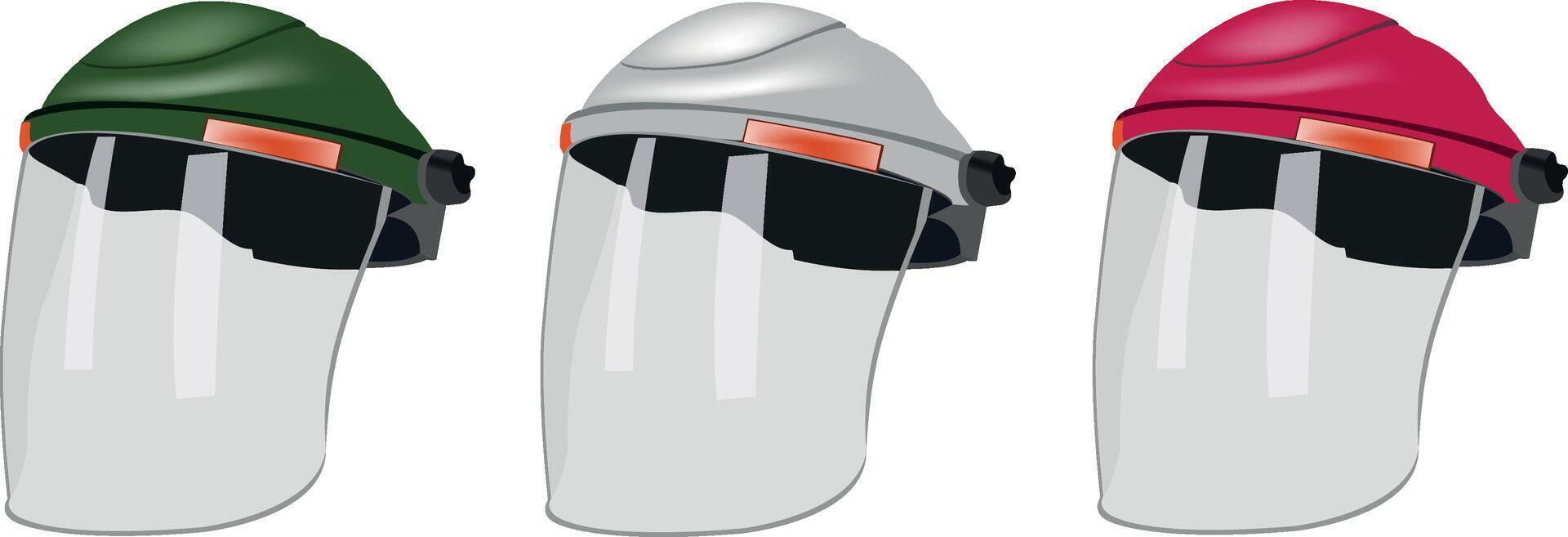 adjustable protective antivirus visors different colors colors vector