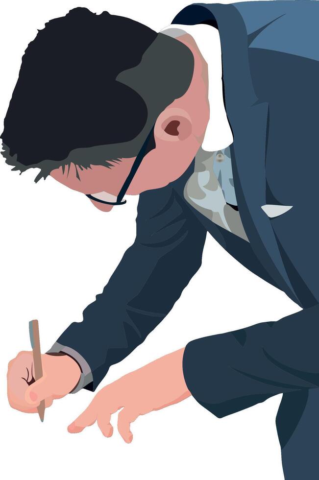 distinguished young man signs contract-distinguished young man signs contract- vector