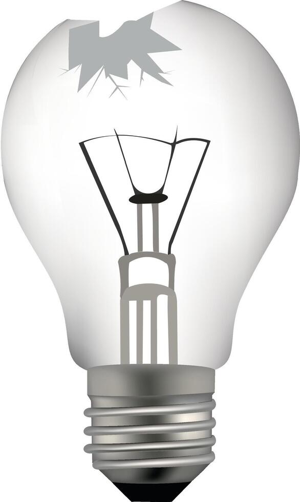 broken common light bulb vector