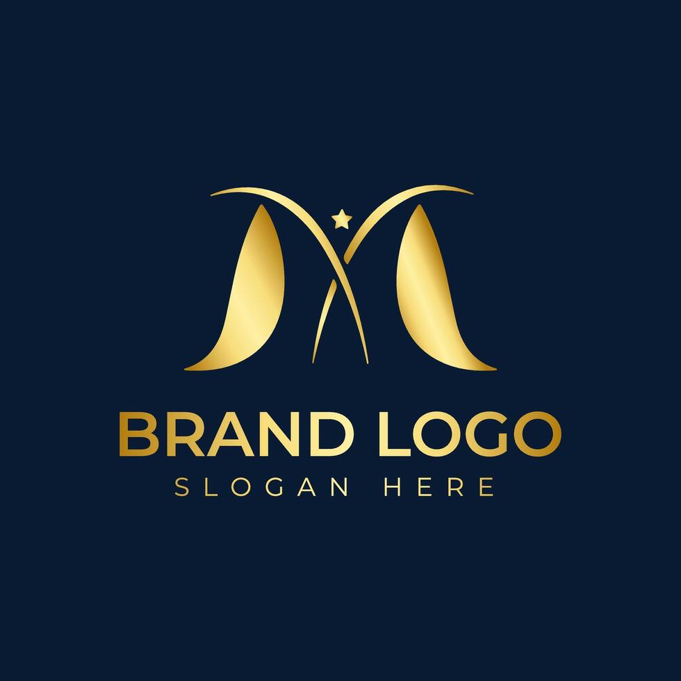 M letter beauty luxury logo design. Modern minimalist M alphabet business logo for woman skincare, cosmetic, spa, jewelry, hair salon concept vector