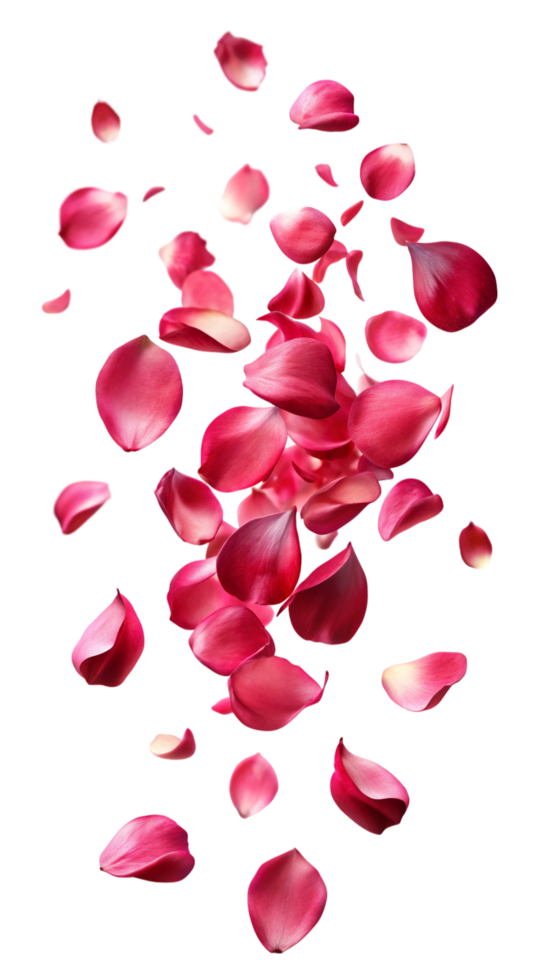Soft Drift of Falling Rose Petals png
