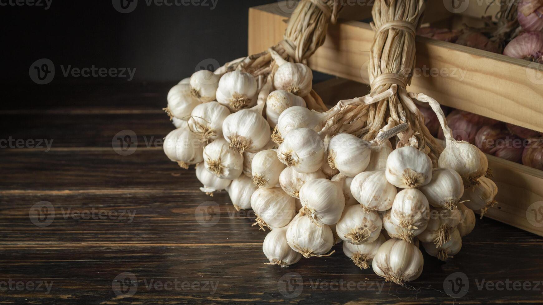 garlic is a bulbous vegetable that is used in cooking photo