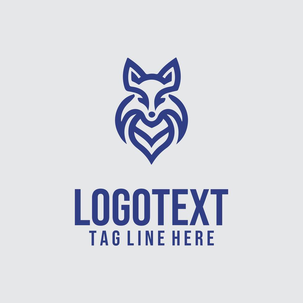 Linear Fox Logo Illustrations vector
