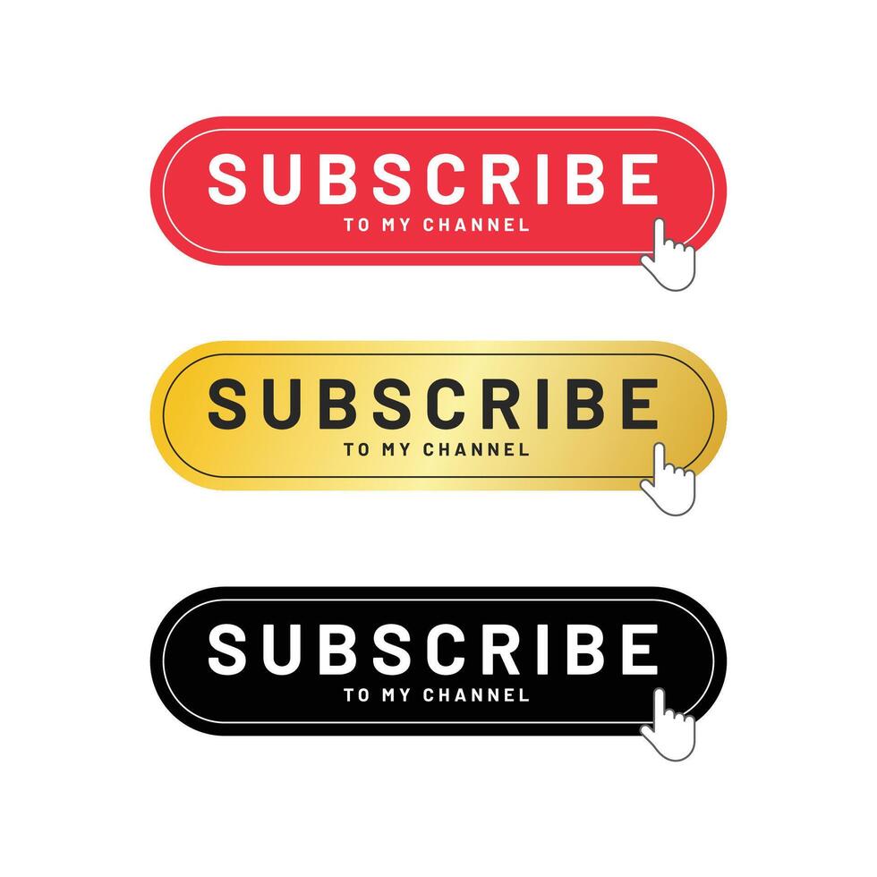 subscribe button like, dislike and bell notification icons in line and filled style vector