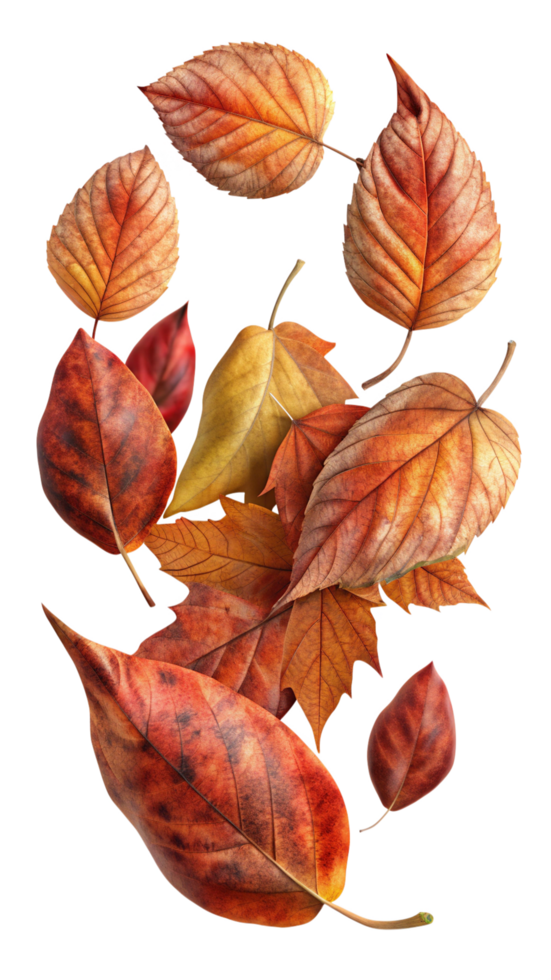 Golden Leaves Caught in the Wind png