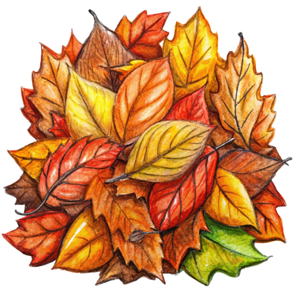 Autumn Leaves Gathered in a Pile png