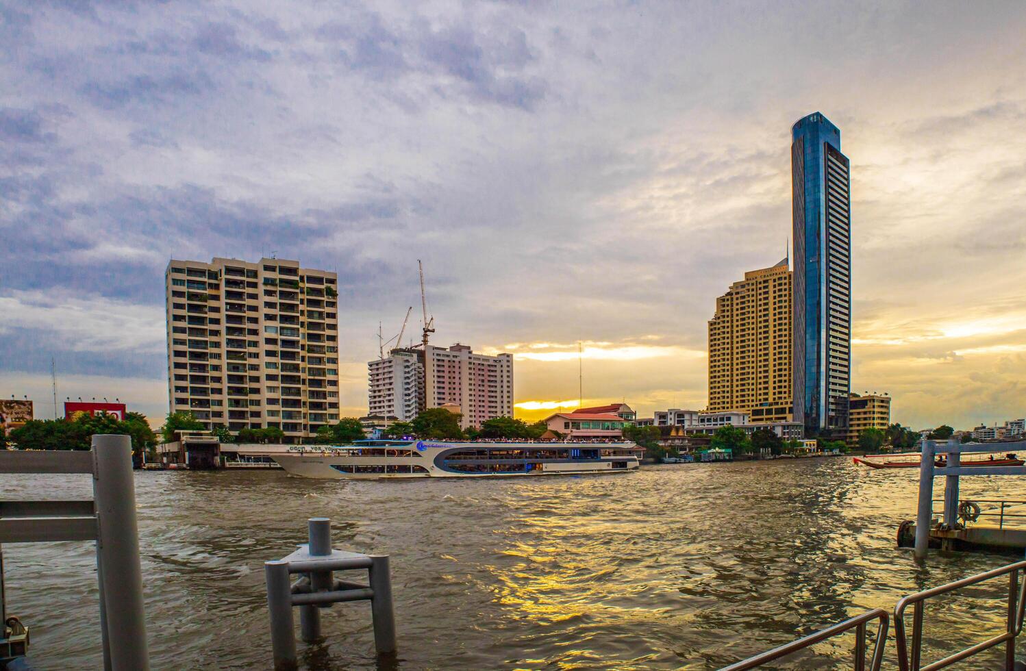 City skyline featuring urban architecture and landmarks from places, Bangkok, Thailand. photo