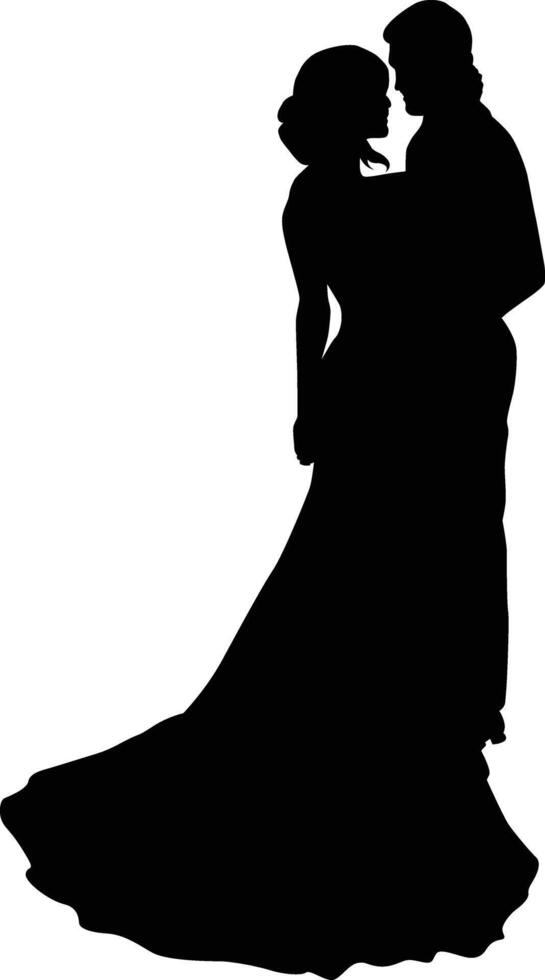 Bride wedding silhouette full body vector