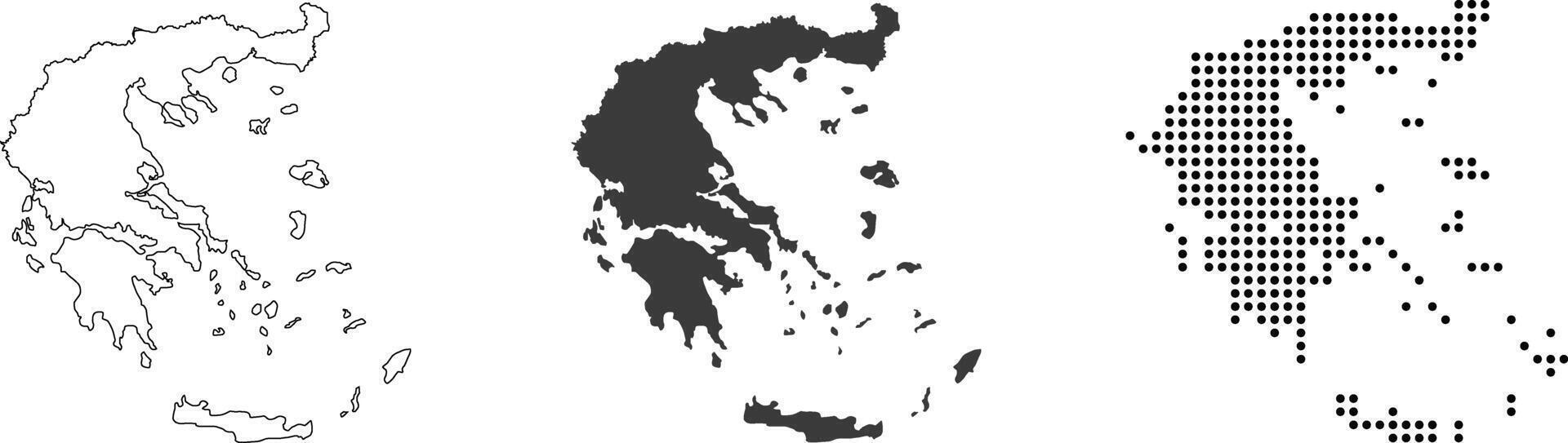 Greece detailed map in outline, flat, dotted style vector