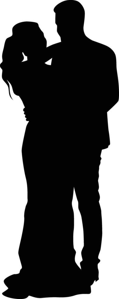 Bride looking each other silhouette vector