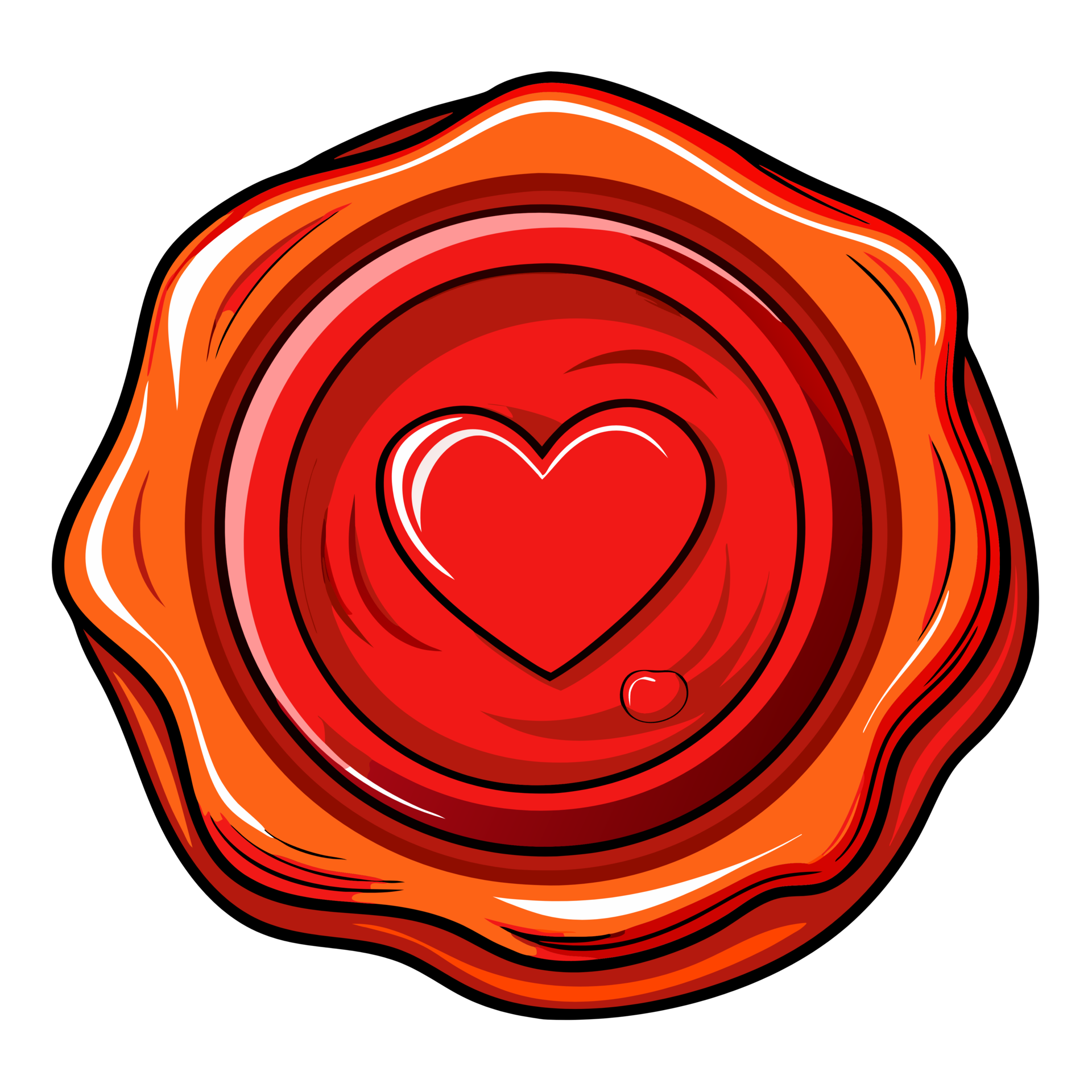 Red Wax Heart Emblem 49344037 PNG