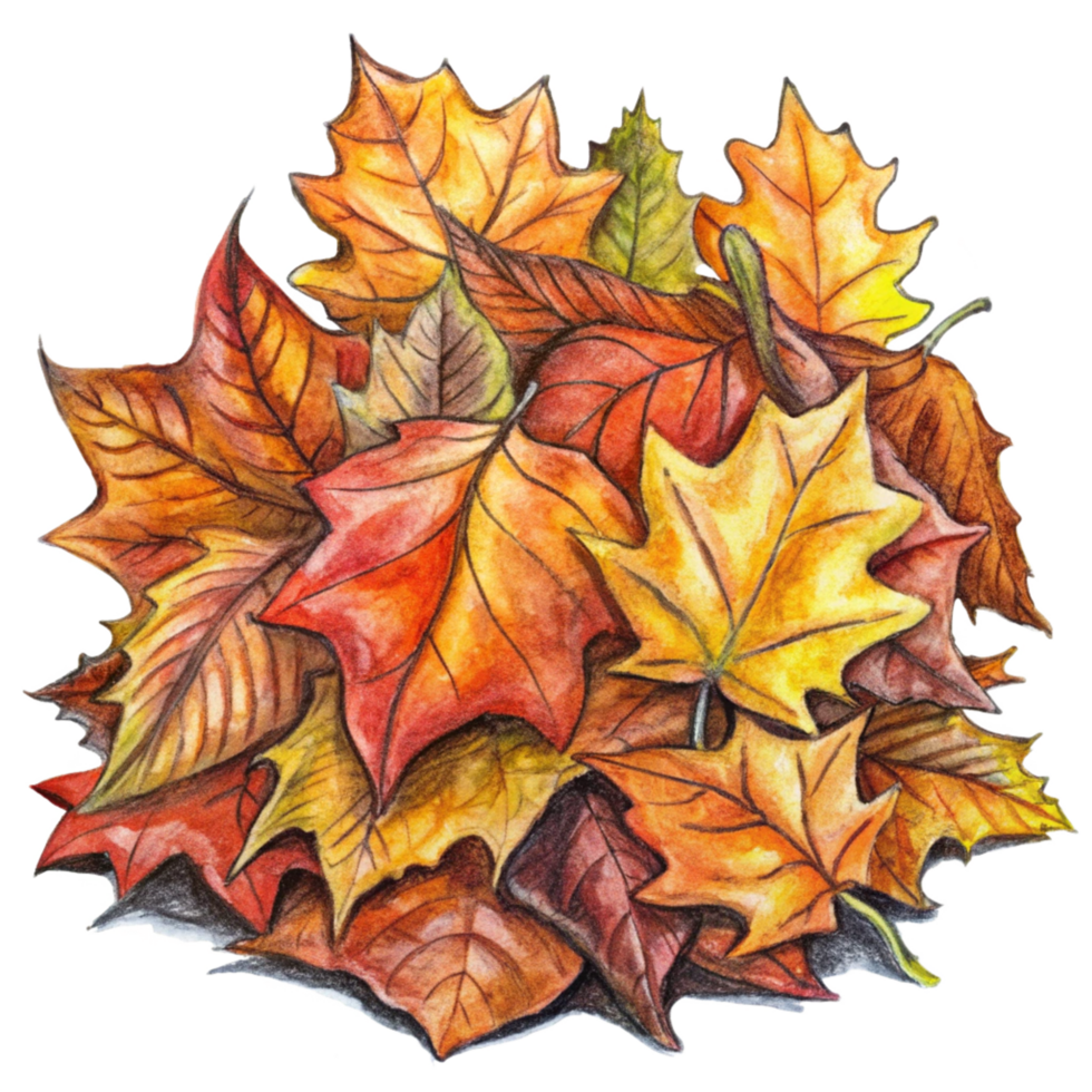 Golden Fall Leaf Collection png