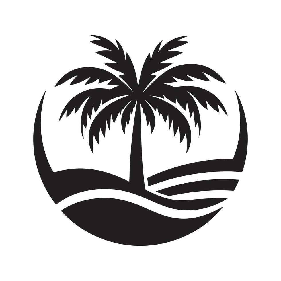 Elegant Palm Tree Silhouette Illustration Design vector