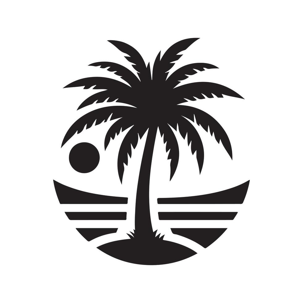 Clean and Classic Palm Tree Silhouette vector