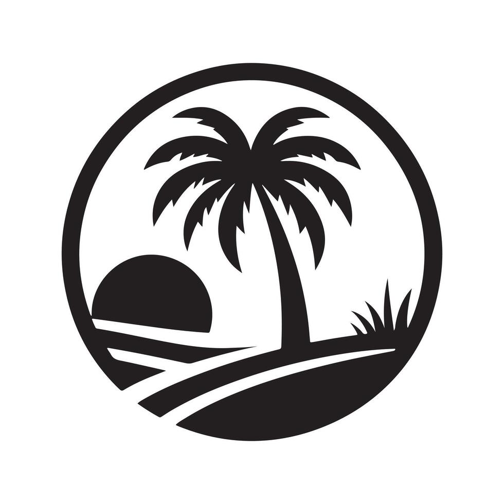 Minimalist Palm Tree Silhouette Illustration vector