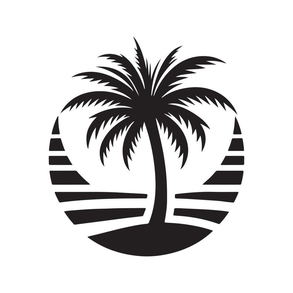 Abstract Palm Tree Silhouette Illustration vector