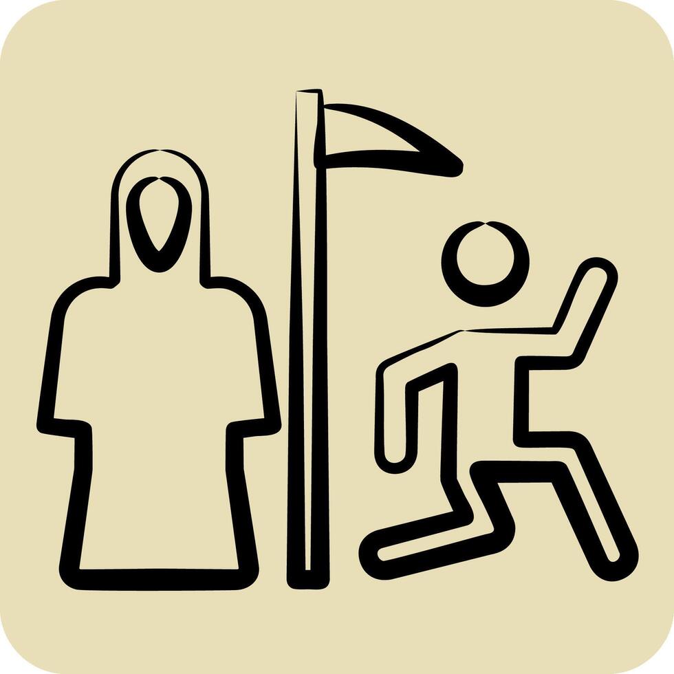 Icon Grim Reaper. related to Seath symbol. hand drawn style. simple illustration vector