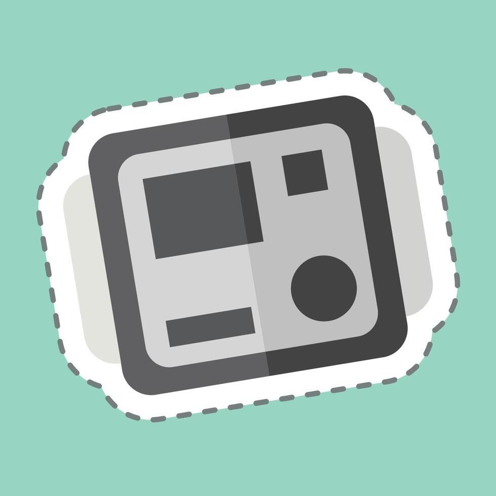 Sticker line cut Insulation Tester. related to Measuring symbol. simple illustration vector