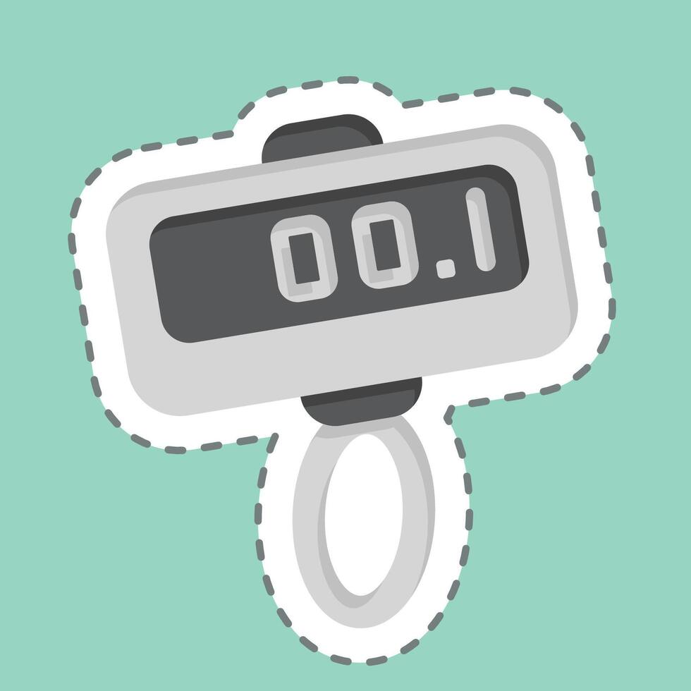 Sticker line cut Digital Weighing Scale. related to Measuring symbol. simple illustration vector